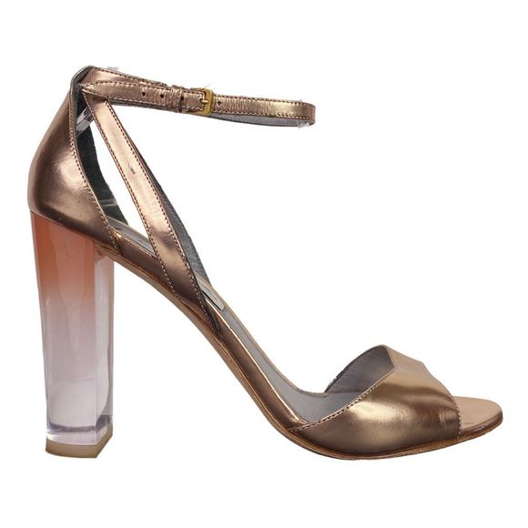 Monique Lhuillier Rose Gold Ava Heels - Size 38.5 - Picture 1 of 12